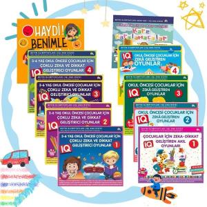 3-7 Yaş ve Üzeri Çocuklar İçin Zeka ve Dikkat Geliştiren Rengarenk Akıl Oyunları Seti - 10 Kitap