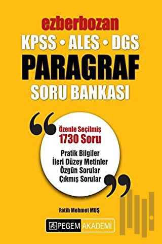 2018 KPSS - ALES - DGS Ezberbozan Paragraf Soru Bankası