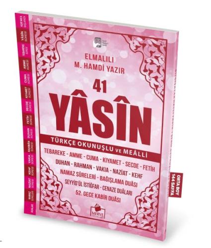 41 Yasin Türkçe Okunuşlu ve Mealli-Pembe Kapak Orta Boy | Kitap Ambarı
