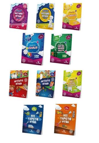 5-7 Yaş Okul Öncesi Evde Etkinlik Seti - 10 Kitap Takım