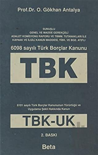 6098 Sayılı Türk Borçlar Kanunu (TBK) (Ciltli)