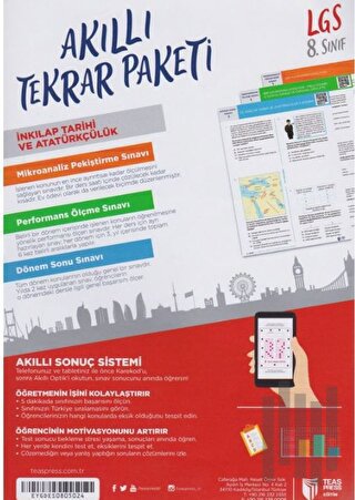 8. Sınıf LGS T.C İnkılap Tarihi Ve Atatürkçülük Akıllı Tekrar Paketleri