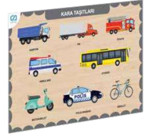 Ahşap Kara Taşıtları Eğitici Set | Kitap Ambarı