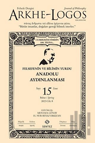 Arkhe - Logos Dergisi Sayı: 15 Bahar 2023