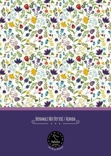 Çiçekli Boyamalı Süresiz Ajanda (Ciltli)