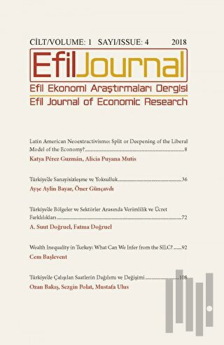Efil Ekonomi Araştırmaları Dergisi Cilt: 1 Sayı: 4