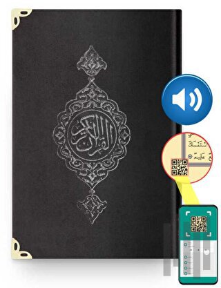 Hafız Boy Kadife Kur'an-ı Kerim (Siyah, Yaldızlı, Mühürlü) (Ciltli) | 