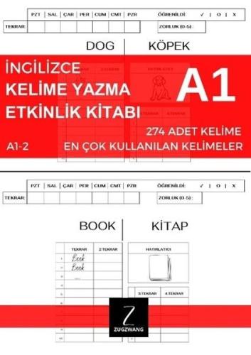 İngilizce Kelime Yazma Etkinlik Kitabı A1 - 2 En Çok Kullanılan Kelimeler