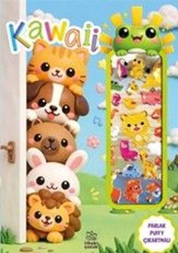 Kawaii - Puffy Parlak Çıkartmalı Boyama Kitabı | Kitap Ambarı