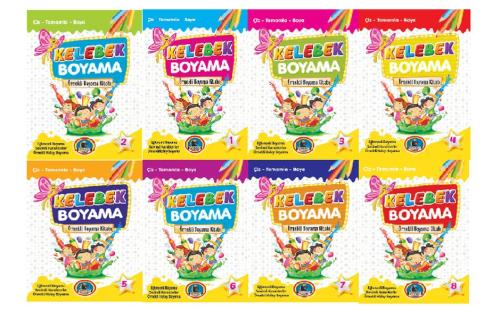 Kelebek Boyama Kitapları - Örnekli Boyama (8 Kitap) | Kitap Ambarı