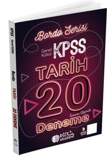 KPSS Tarih Tamamı Çözümlü 20 Bordo Deneme Sınavı | Kitap Ambarı