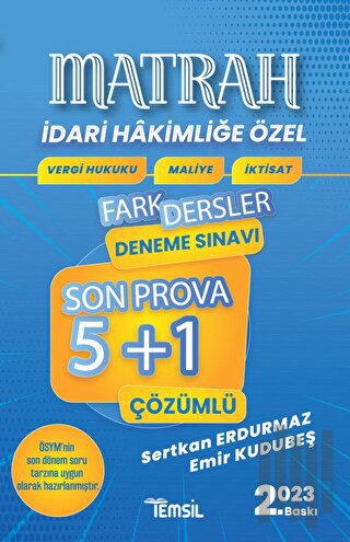 Matrah Vergi Hukuku - Maliye - İktisat 5+1 Fark Dersler Çözümlü Deneme Sınavı