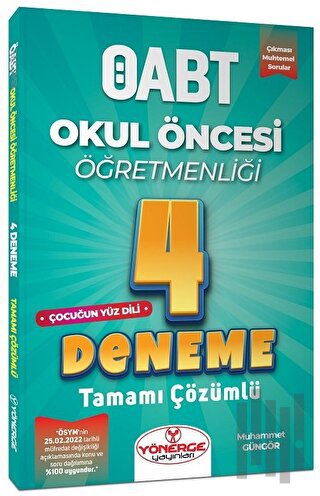ÖABT Okul Öncesi Öğretmenliği Çocuğun Yüz Dili 4 Deneme Çözümlü