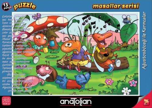 Puzzle 15 Parça Masallar Serisi- Ağustos Böceği ve Karınca | Kitap Amb