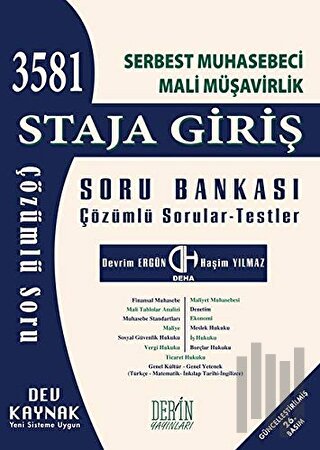 SMMM Staja Giriş Soru Bankası Çözümlü Sorular - Testler