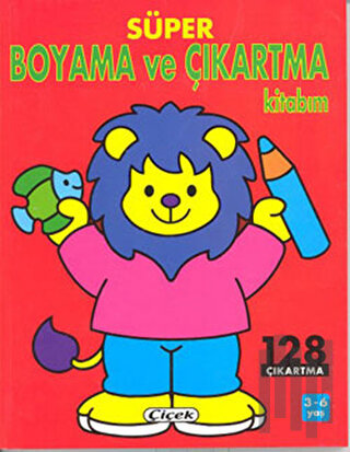 Süper Boyama ve Çıkartma Kitabım Aslan 128 Çıkartma