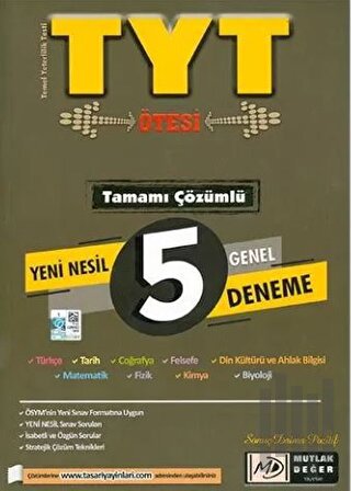 TYT Tamamı Çözümlü Yeni Nesil 5 Genel Deneme