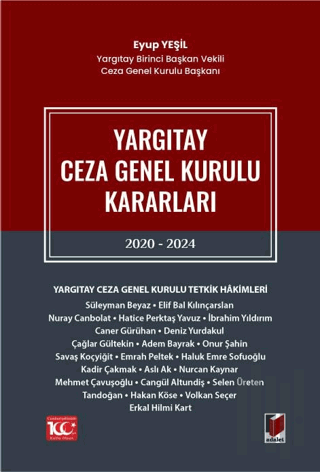 Yargıtay Ceza Genel Kurulu Kararları 2020 - 2024 (Ciltli)