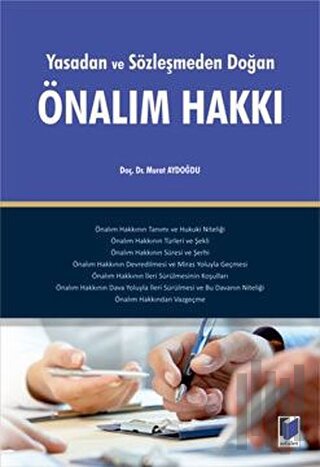 Yasadan ve Sözleşmeden Doğan Önalım Hakkı